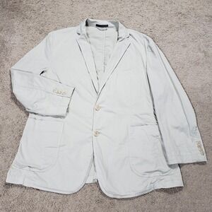 C-LAB NYC Mens 46L Blazer Garment Dyed Stretch Cotton Unlined Beige Lightweight
